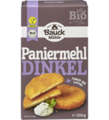 Dinkel Paniermehl, vegan, 200 gr Packung, Bauck Mühle