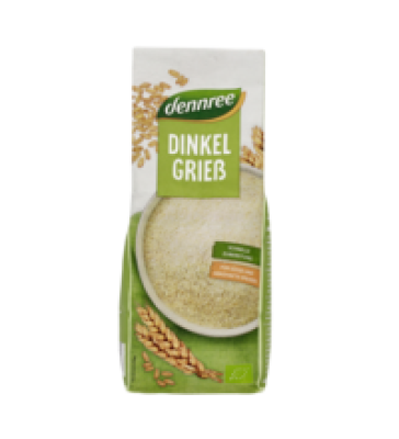 Dinkelgrieß, vegan, 500 gr Packung, dennree