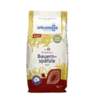Bauernspätzle, hell, vegan, 500 gr Packung, Spielberger