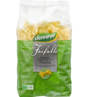 Hartweizen-Farfalle, hell, vegan, 500 gr Packung, dennree