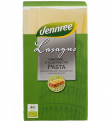 Hartweizen-Lasagne, hell, vegan, 250 gr Packung, dennree