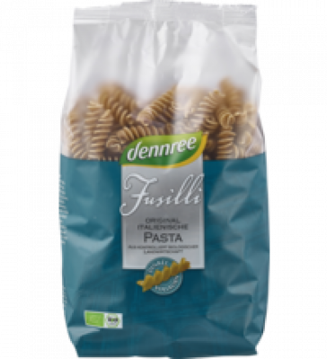 Dinkel-Fusilli, Vollkorn, vegan, 500 gr Packung, dennree