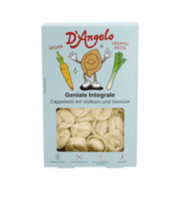 Vollkorn Cappelletti mit Gemüse, vegan, 250 gr Packung, D'Angelo