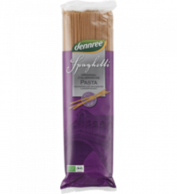 Hartweizen-Spaghetti, Vollkorn, vegan, 500 gr Packung, dennree