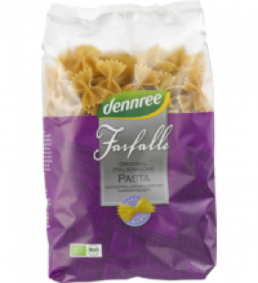Hartweizen-Farfalle, Vollkorn, vegan, 500 gr Packung, dennree
