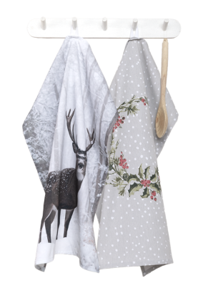 2er-Set Geschirrtücher, aus 100% Bio-Baumwolle, Living Crafts