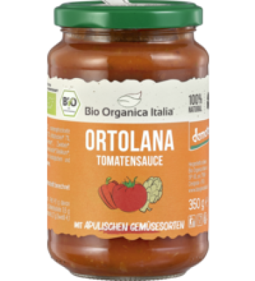 Ortolana Tomatensauce, vegan, 350 gr Glas, Bio Organica Italia