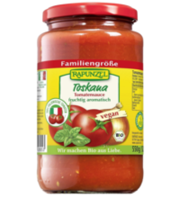 Tomatensauce Toskana, vegan, 525 ml Glas, Rapunzel