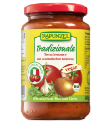Tomatensauce Tradizionale, vegan, 335 ml Glas, Rapunzel