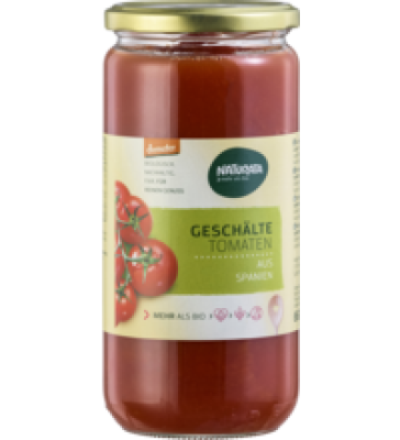 Geschälte Tomaten in Tomatensaft, vegan, 660 gr Glas, Naturata