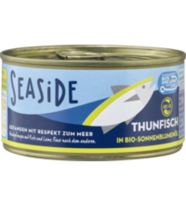 Thunfisch in Sonnenblumenöl, 185 gr Dose (Abtropfgewicht 135 gr), SeaSide