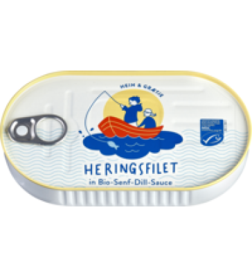 Heringsfilets in Bio Senf-Dill-Sauce, 200 gr Dose, Hein & Graetje
