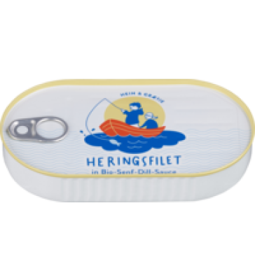 Heringsfilets in Bio Senf-Dill-Sauce, 200 gr Dose, Hein & Graetje