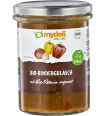 Rindergulasch, 380 gr Glas, MyDeli