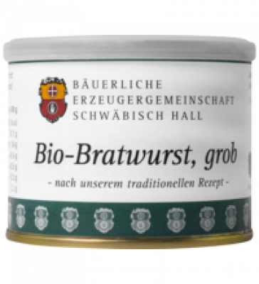 Bratwurst, 200 gr Dose, Bäuerliche Erzeugergemeinschaft Schwäbisch Hall