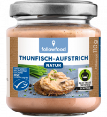 Thunfisch-Aufstrich Natur, 110 gr Glas, followfish