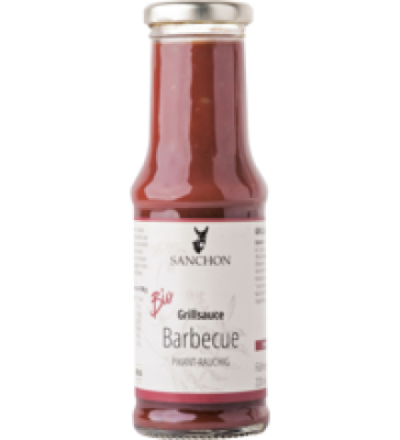 Grillsauce Barbecue, pikant-rauchig, vegan, 210 ml Flasche, Sanchon