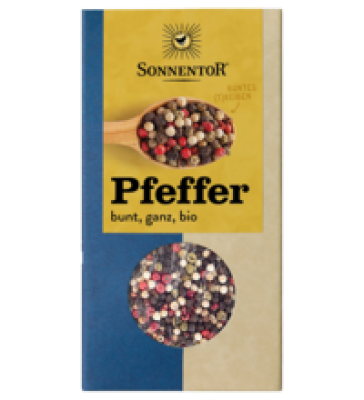 Pfeffer bunt, ganz, vegan, 50 gr Packung, Sonnentor