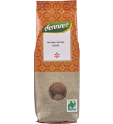 Muskatnüsse, ganz, vegan, 3 Stück Packung, dennree