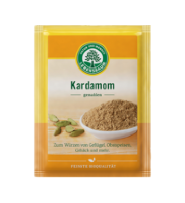 Kardamom, gemahlen, vegan, 10 gr Packung, Lebensbaum