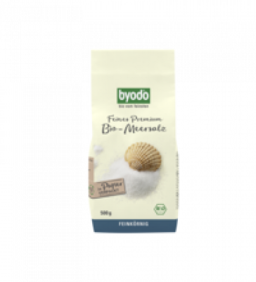 Feines Premium Bio-Meersalz, fein, vegan, 500 gr Packung, byodo