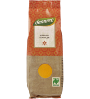 Kurkuma, gemahlen, vegan, 50 gr Packung, dennree
