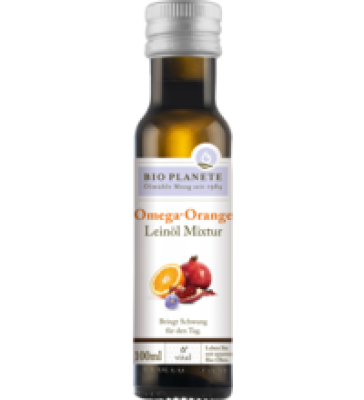 Omega-Orange Leinöl Mixtur, 100 ml Flasche, BIO PLANÈTE