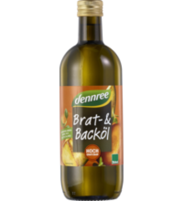Brat- & Backöl, vegan, 1 ltr Flasche, dennree