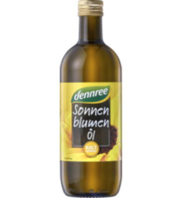 Sonnenblumenöl, vegan, 1 ltr Flasche, dennree