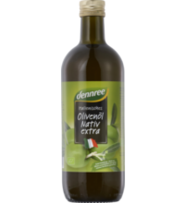 Italienisches Olivenöl, nativ extra, vegan, 1 ltr Flasche, dennree