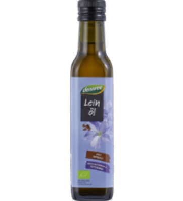 Leinöl, nativ, kaltgepresst, vegan, 0,25 ltr Flasche, dennree