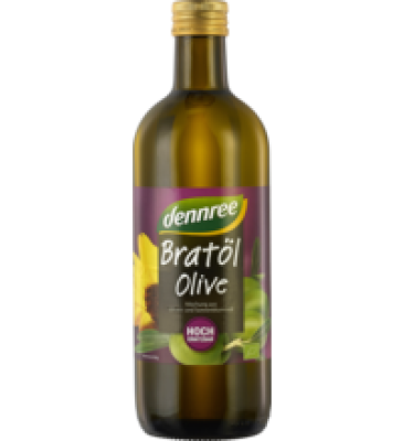 Bratöl Olive, vegan, 1 ltr Flasche, dennree