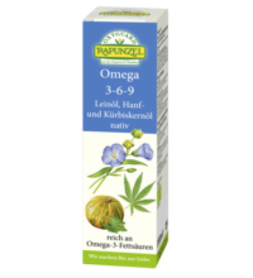 OXYGUARD® Omega 3-6-9 (Lein-, Hanf- und Kürbiskernöl), vegan, 100 ml Flasche, Rapunzel