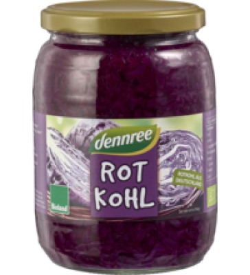 Rotkohl, vegan, 680 gr Glas, dennree