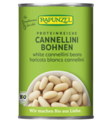 Weiße Cannellini Bohnen, vegan, 400 gr Dose, Rapunzel