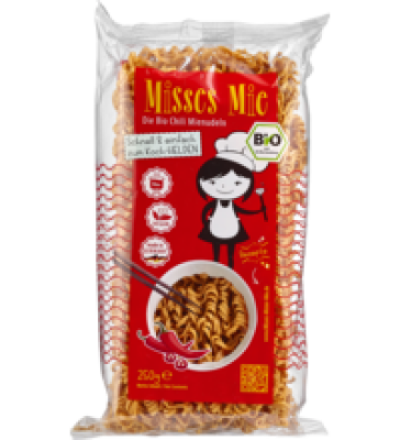 Chili Mie-Nudeln, vegan, 250 gr Packung, Misses & Mister Mie