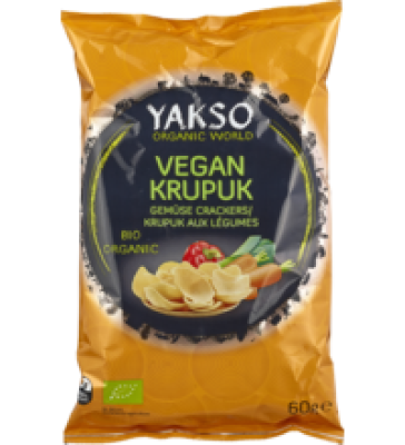 Vegan Krupuk (Gemüse Crackers), 60 gr Packung, Yakso