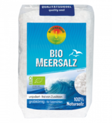 Meersalz, grob, unjodiert, vegan, 1 kg Packung, BIOENERGIE