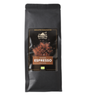 Espresso, ganze Bohne, vegan, 500 gr Packung, Barista vom Berg