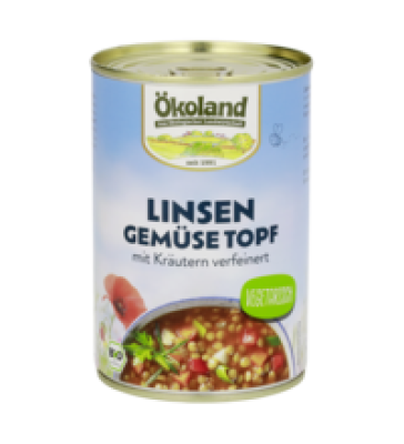 Linsen Gemüse Topf, 400 gr Dose, Ökoland