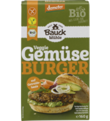 Gemüse Burger, glutenfrei, vegan, 160 gr Packung, Bauck Mühle