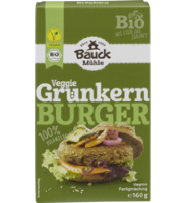 Grünkern Burger, vegan, 160 gr Packung, Bauck Mühle