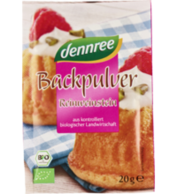 Backpulver, vegan, 4x20 gr Packung, dennree
