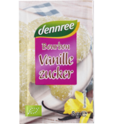 Bourbon-Vanillezucker, vegan, 4x8 gr Packung, dennree