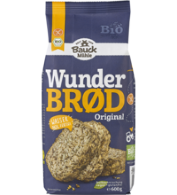 Wunderbrød Backmischung, glutenfrei, vegan, 600 gr Packung, Bauck Mühle