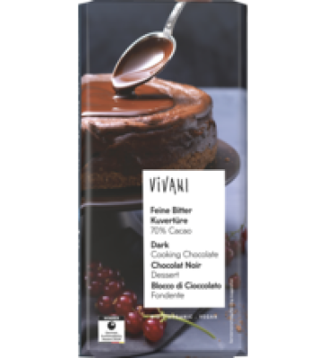 Feine Bitter Kuvertüre, 150 g Packung 70% Cacao, Vivani