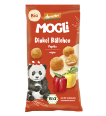 Dinkel Bällchen Paprika, 40 g Beutel, Mogli