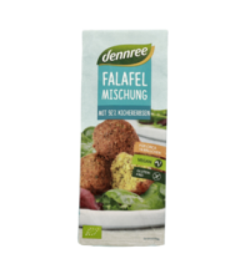 Falafelmischung mit 92% Kichererbsen, glutenfrei, vegan, 160 gr Packung, dennree
