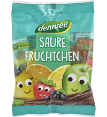 Saure Früchtchen, vegan, 100 gr Packung, dennree