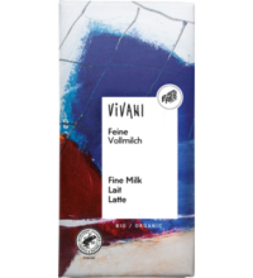 Vollmilch Schokolade, 100 gr Stück, Vivani